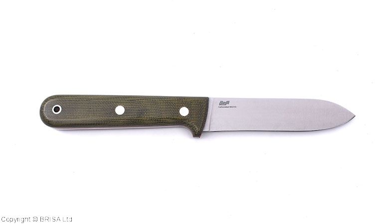Brisa Kephart 115 knife with green micarta