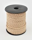 Braided leather cord natural 3mm/ roll 25m