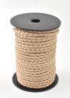 Braided leather cord natural 4mm/ roll 25m