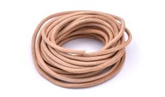 Leather strip round natural 4mm /5m