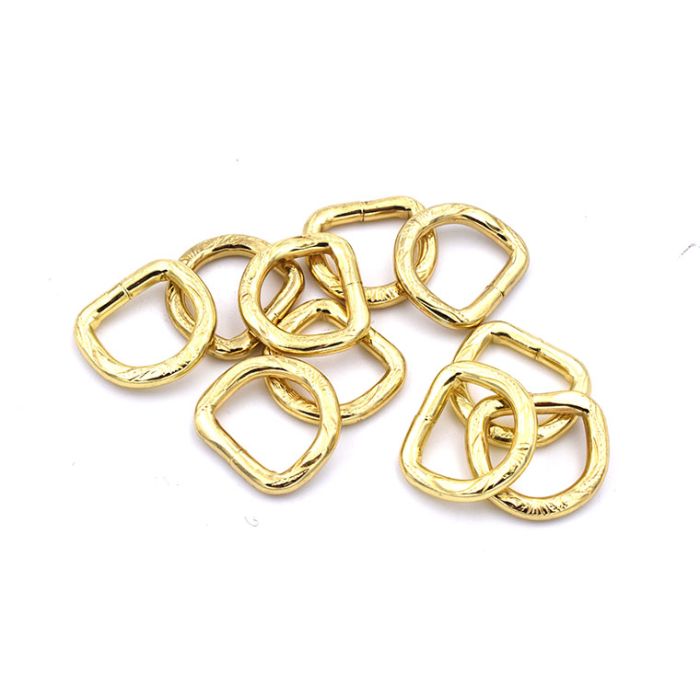 D Rings Brass - 13 mm/emboss/10pcs D Rings Brass - 13 mm/emboss/10pcs