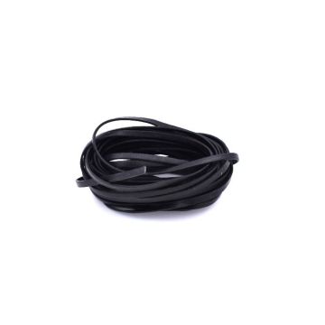 Leather Stripe Flat black 3mm/ 5m