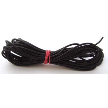 Leather stripe round black 2mm/5m