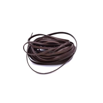 Leather Stripe Flat brown 3mm/ 5m