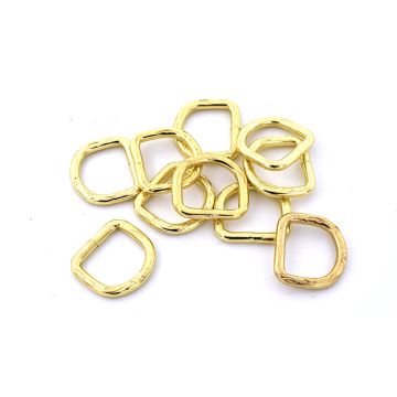 D rings brass - 16 mm/emboss/10pcs