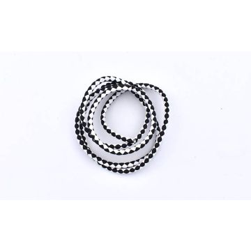Braided Round Cord Black & White 5mm 